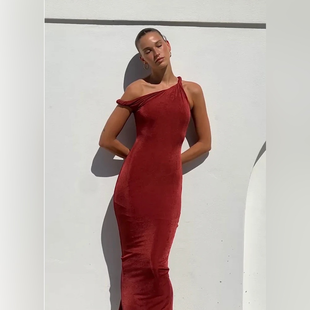 Long Poppy Dress in Cherry